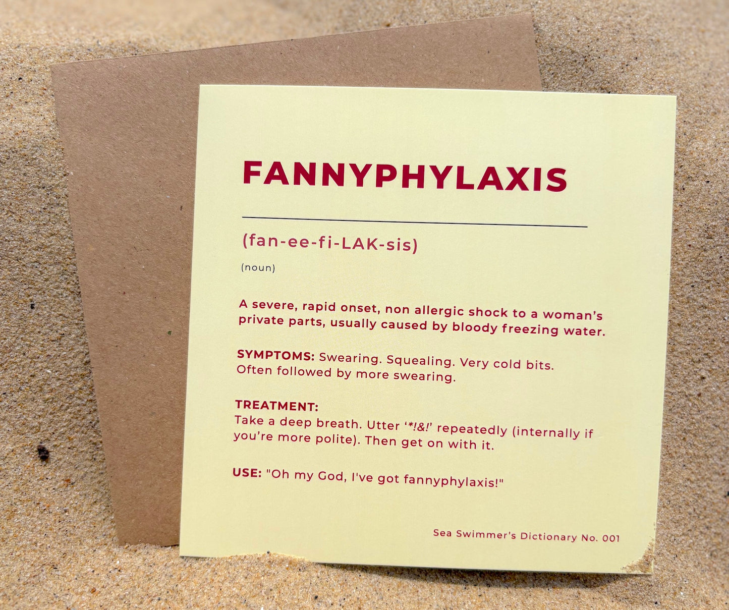 Fannyphylaxis Card by Salty & Sane — cold water swimming greetings card