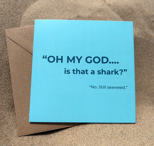Shark Card greetings card by Salty & Sane — for sea swimmers
